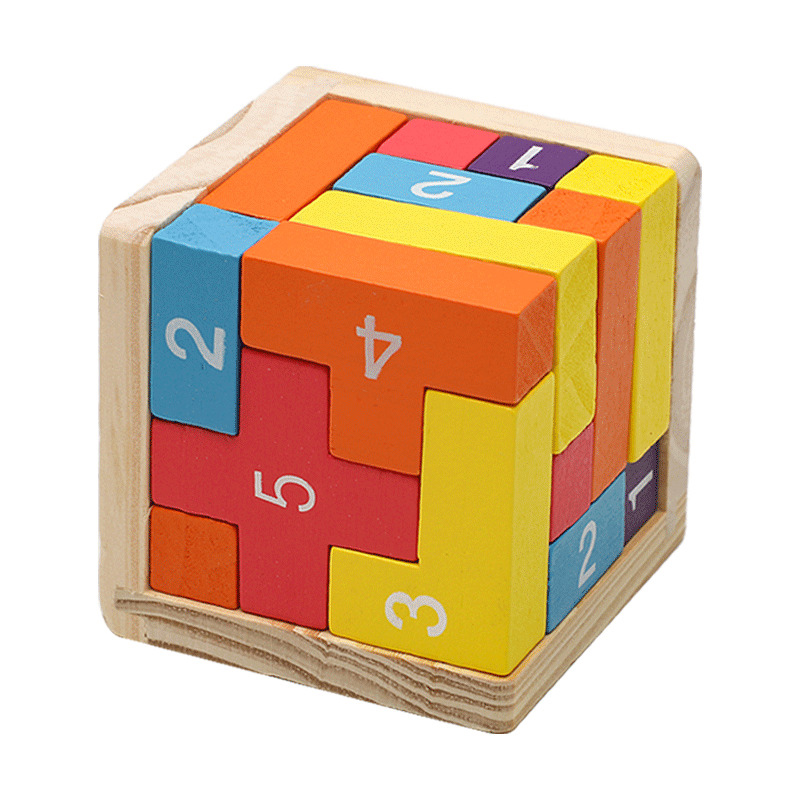3D Wooden Mechanical Puzzle Marble Run - Colorful Wooden Blocks Puzzles,Classic Luban Lock
