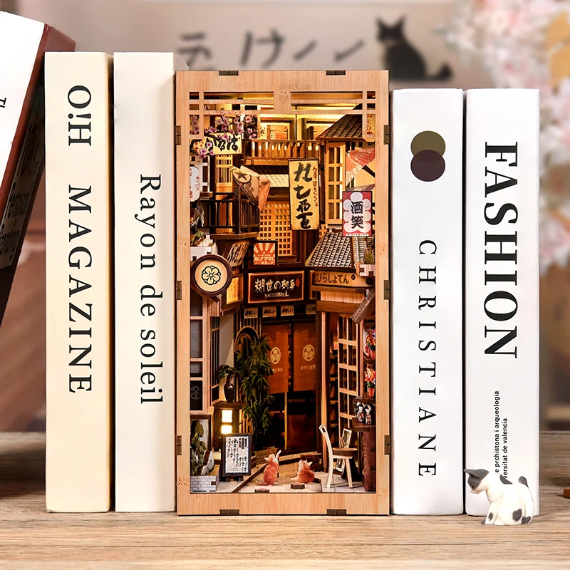 DIY Wooden Japanese Book Nook  - đánh giá và giá Book Nook Shelf Insert Alley Diy