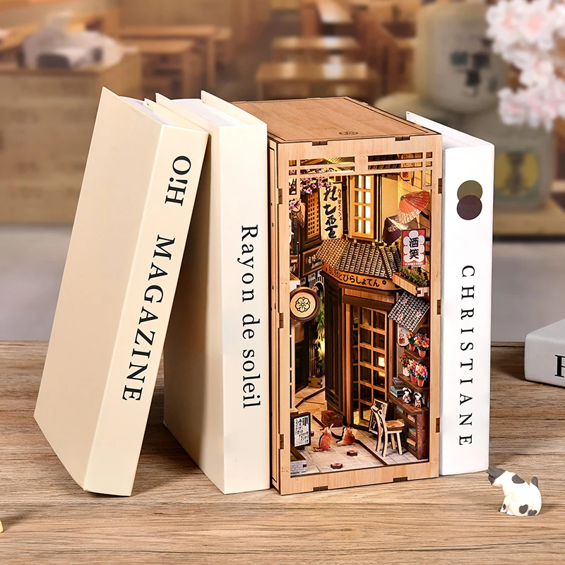 DIY Wooden Japanese Book Nook  - đánh giá và giá Book Nook Shelf Insert Alley Diy