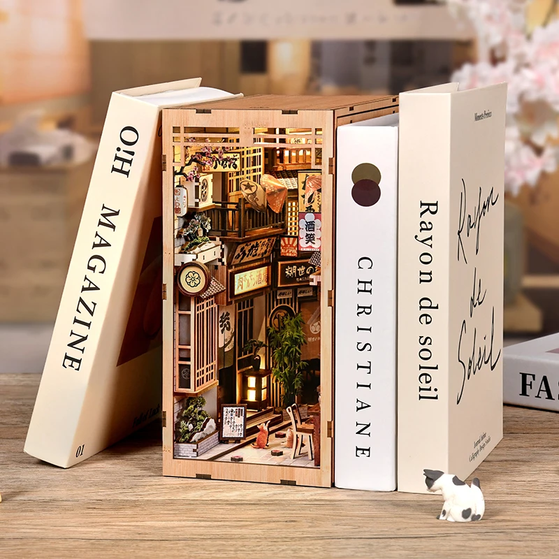 DIY Wooden Japanese Book Nook  - đánh giá và giá Book Nook Shelf Insert Alley Diy