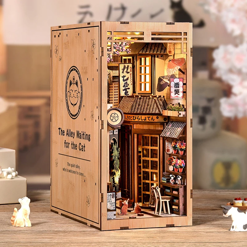 DIY Wooden Japanese Book Nook  - đánh giá và giá Book Nook Shelf Insert Alley Diy