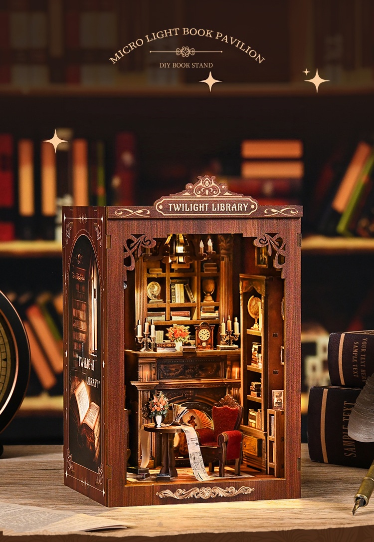 DIY Book Nook Kit Miniature Wo - đánh giá và giá Diy Miniature Dollhouse Kit Book Nook