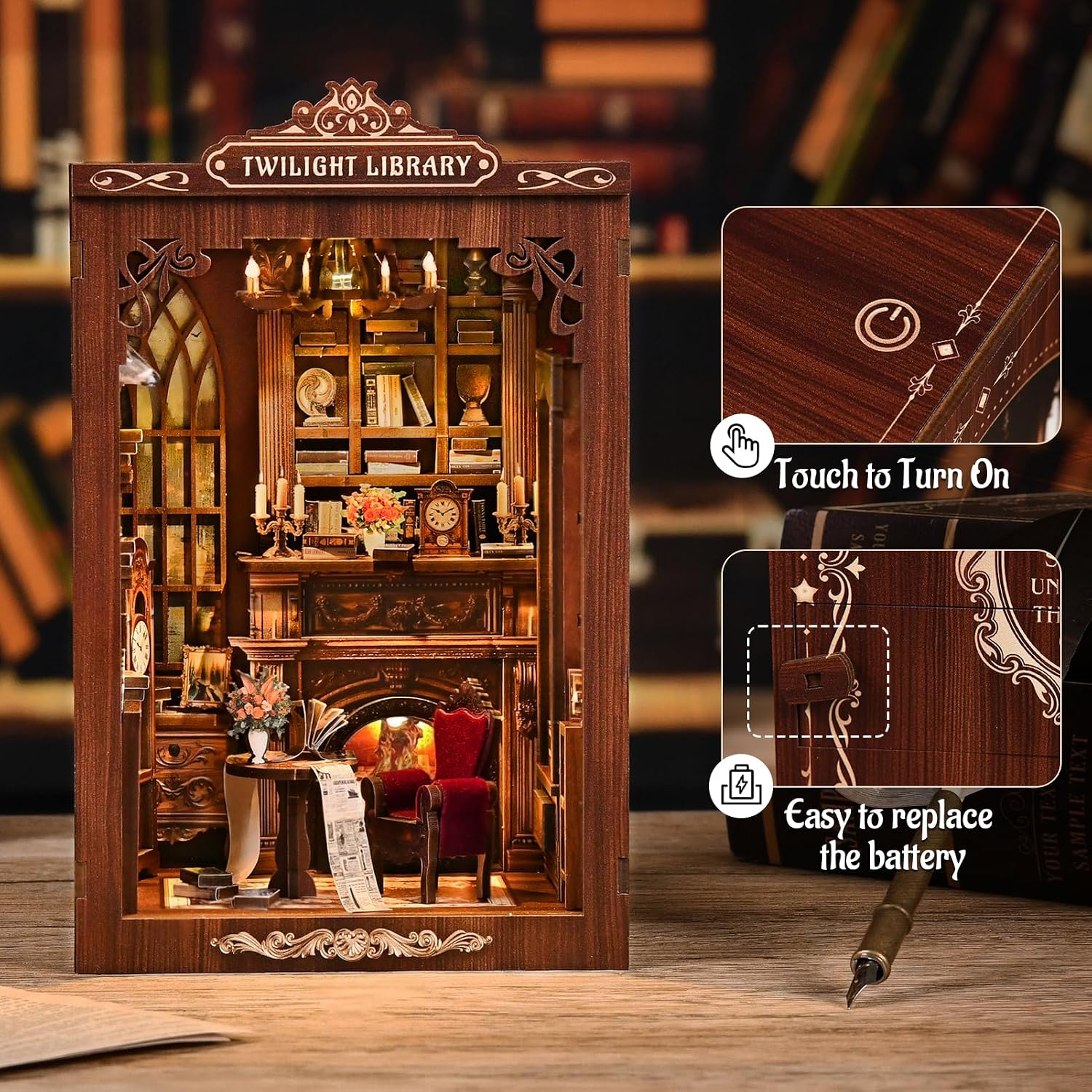 DIY Book Nook Kit Miniature Wo - đánh giá và giá Diy Miniature Dollhouse Kit Book Nook