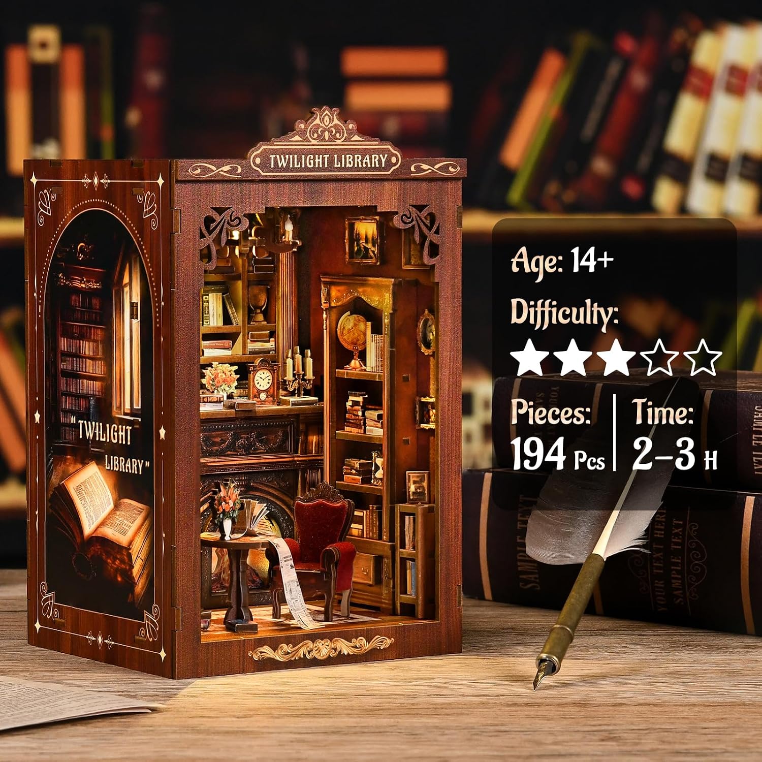 DIY Book Nook Kit Miniature Wo - đánh giá và giá Diy Miniature Dollhouse Kit Book Nook