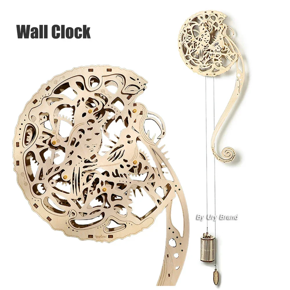 Tự Làm 3D Đồ Chơi Xếp Hình Bằn - đánh giá và giá Wooden Clock Puzzle Mechanical Pendulum