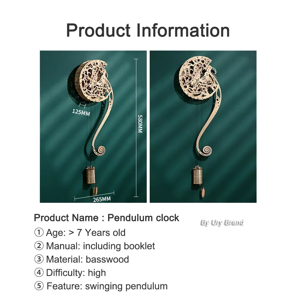 Tự Làm 3D Đồ Chơi Xếp Hình Bằn - đánh giá và giá Wooden Clock Puzzle Mechanical Pendulum