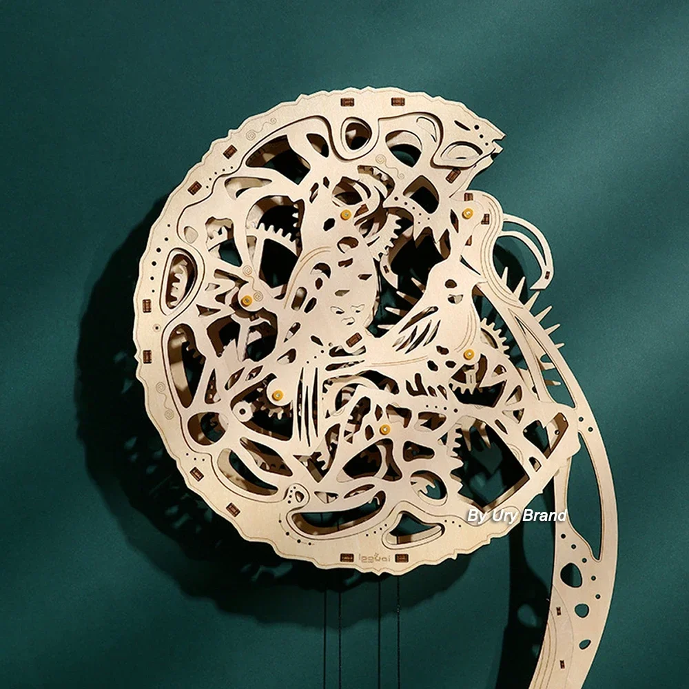 Tự Làm 3D Đồ Chơi Xếp Hình Bằn - đánh giá và giá Wooden Clock Puzzle Mechanical Pendulum