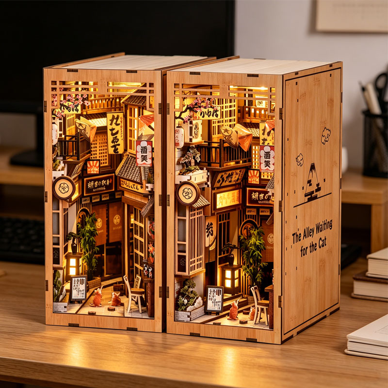 Zuuton DIY Wooden Book Nook Sh - đánh giá và giá Book Nook Shelf Insert Alley Diy