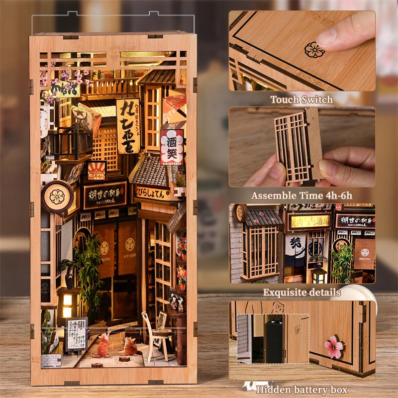 Zuuton DIY Wooden Book Nook Sh - đánh giá và giá Book Nook Shelf Insert Alley Diy