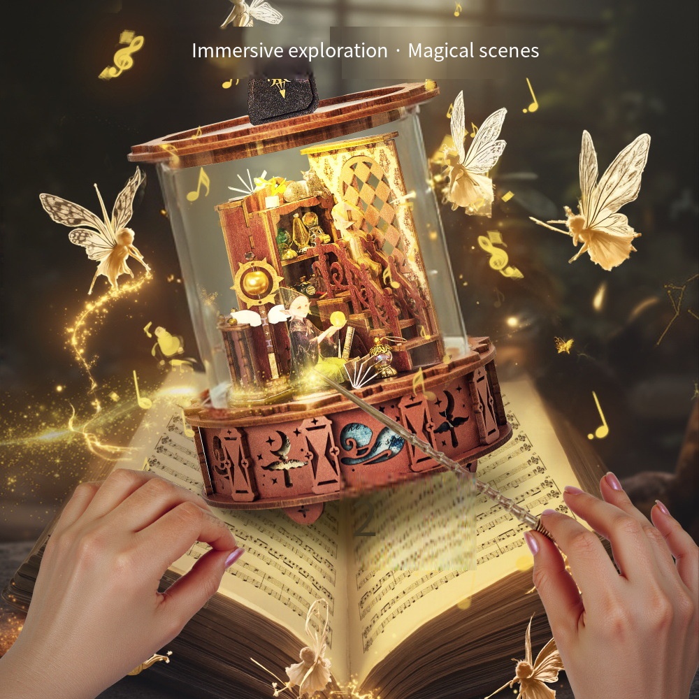 Magic Music Box 360° Visible L - đánh giá và giá Music Box Wooden 3D Puzzle Rotating