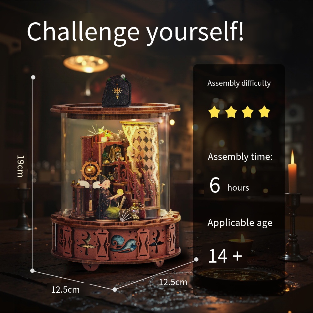 Magic Music Box 360° Visible L - đánh giá và giá Music Box Wooden 3D Puzzle Rotating