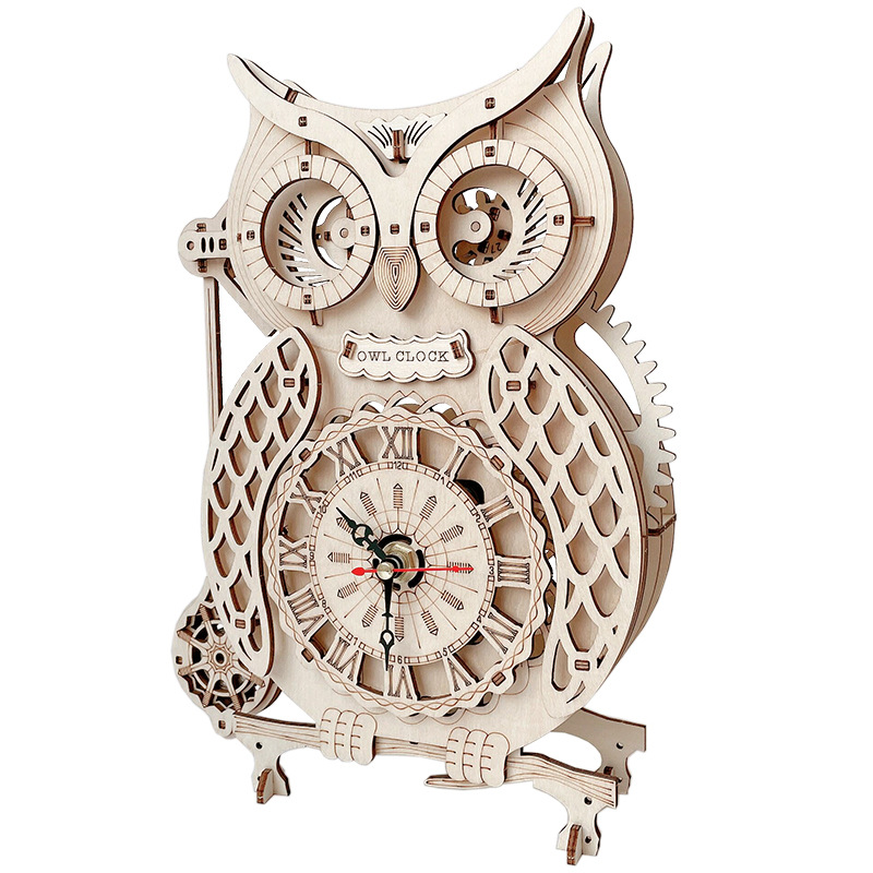Đồ Chơi Xếp Hình Bằng Gỗ 3D Cú - đánh giá và giá Wooden Clock Puzzle Mechanical Pendulum