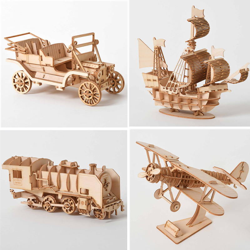 3D Wooden Puzzle DIY Kit - Las - đánh giá và giá Laser Cut Wooden Model Kit Assembly