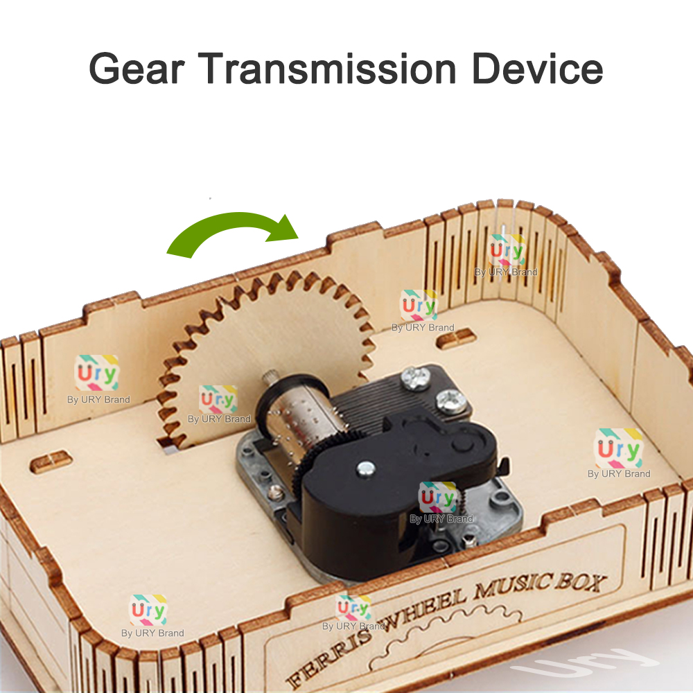 Rotatable DIY 3D Puzzles Mini  - đánh giá và giá Music Box Wooden 3D Puzzle Rotating