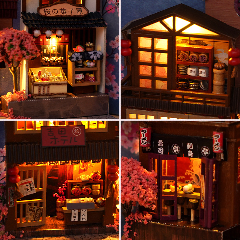 Japanese Retro DIY Wooden Book - đánh giá và giá Book Nook Shelf Insert Alley Diy