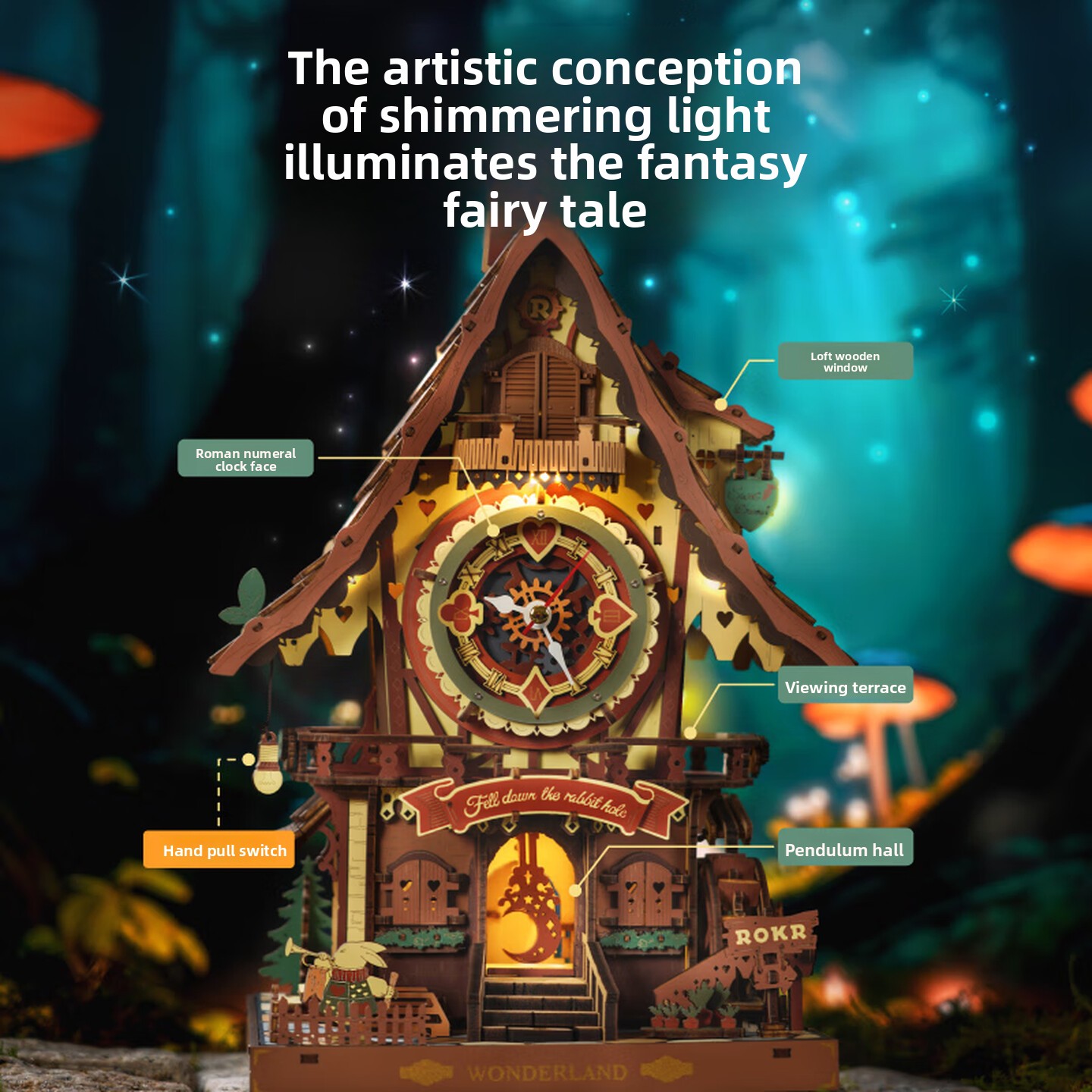 DIY Wooden Cuckoo Clock 3D Ass - đánh giá và giá Wooden Clock Puzzle Mechanical Pendulum