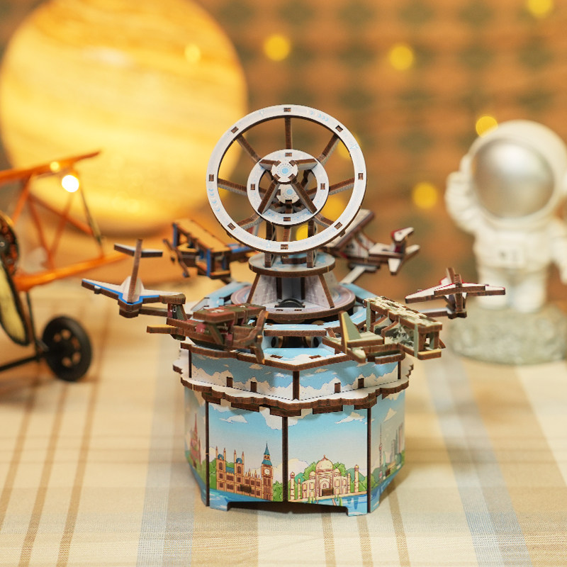 DIY Music Box Building Kit – 1 - đánh giá và giá Music Box Wooden 3D Puzzle Rotating