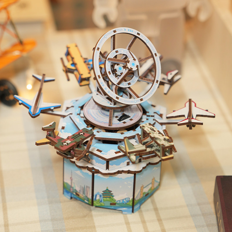 DIY Music Box Building Kit – 1 - đánh giá và giá Music Box Wooden 3D Puzzle Rotating