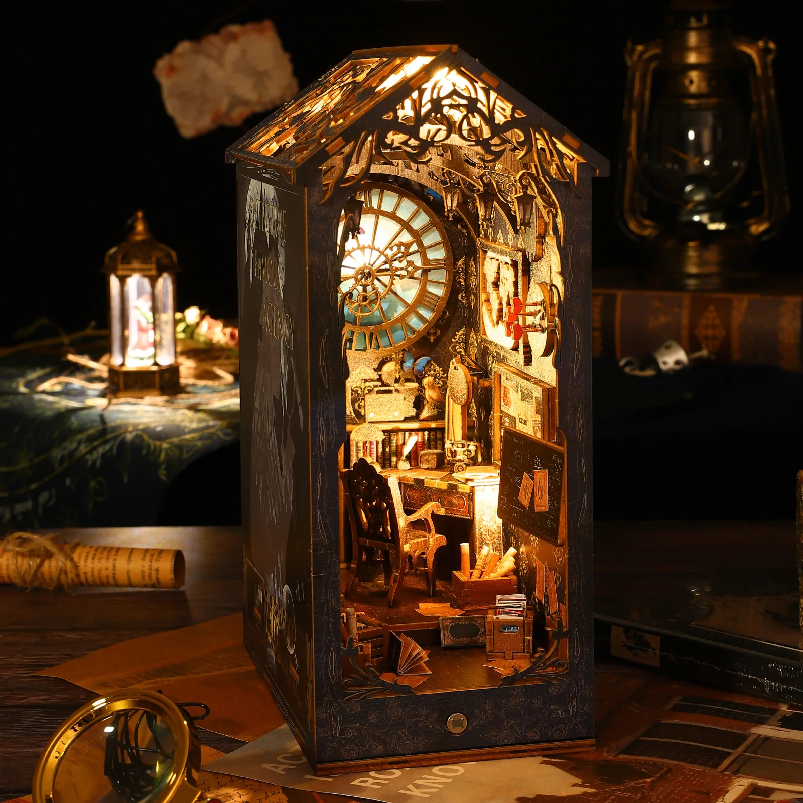 DIY Book Nook Kit 3D Wooden Pu - đánh giá và giá Diy Miniature Dollhouse Kit Book Nook
