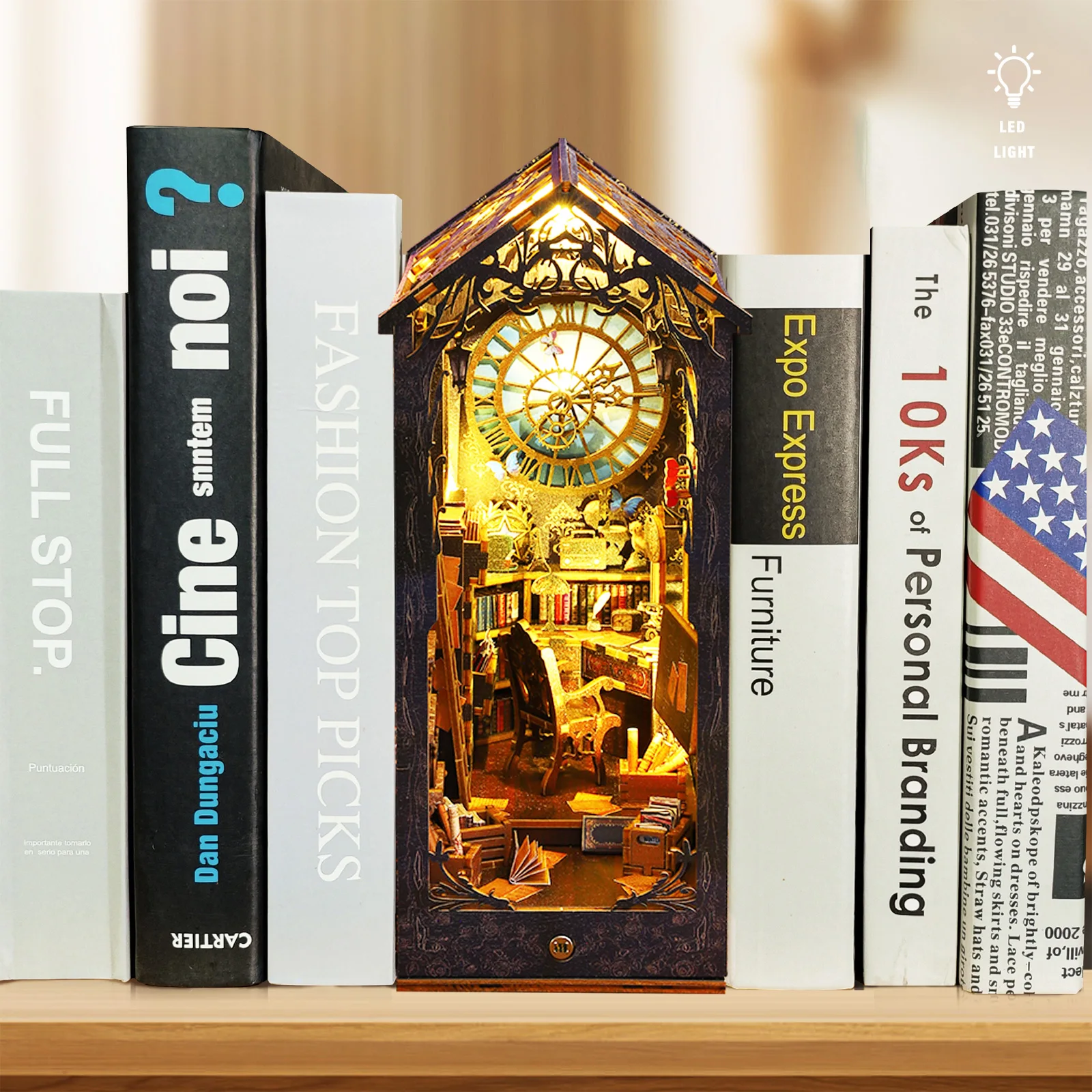 DIY Book Nook Kit 3D Wooden Pu - đánh giá và giá Diy Miniature Dollhouse Kit Book Nook