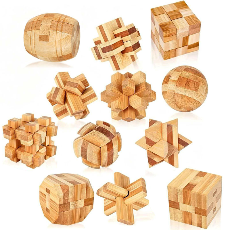 NEW 4.5CM Lu Ban Lock Puzzle B - đánh giá và giá 3D Wooden Mechanical Puzzle Marble Run