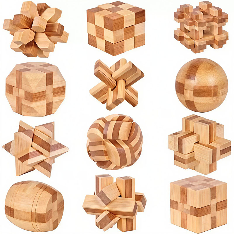 NEW 4.5CM Lu Ban Lock Puzzle B - đánh giá và giá 3D Wooden Mechanical Puzzle Marble Run