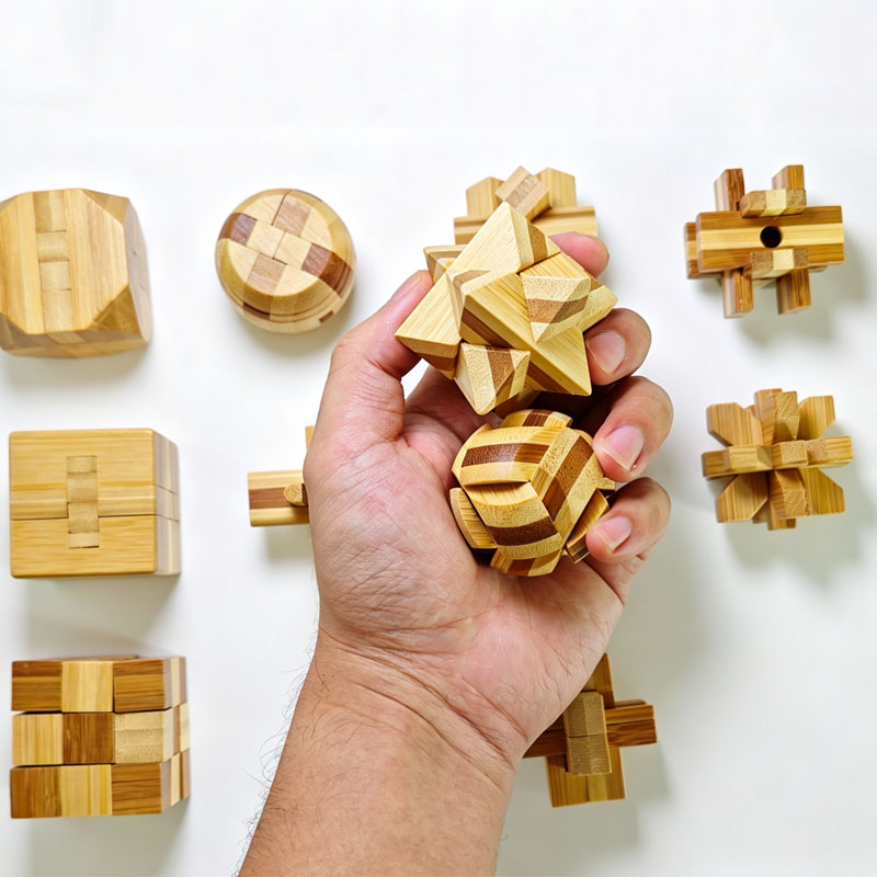 NEW 4.5CM Lu Ban Lock Puzzle B - đánh giá và giá 3D Wooden Mechanical Puzzle Marble Run