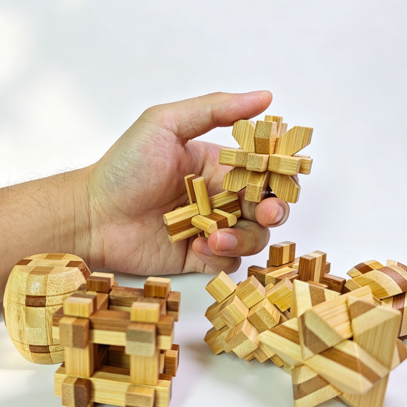 NEW 4.5CM Lu Ban Lock Puzzle B - đánh giá và giá 3D Wooden Mechanical Puzzle Marble Run