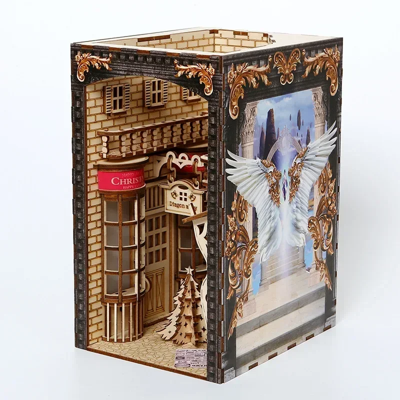 New Creative DIY Wooden Book N - đánh giá và giá Book Nook Shelf Insert Alley Diy