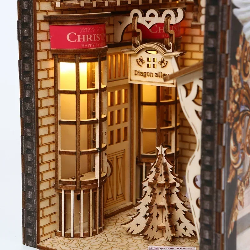 New Creative DIY Wooden Book N - đánh giá và giá Book Nook Shelf Insert Alley Diy