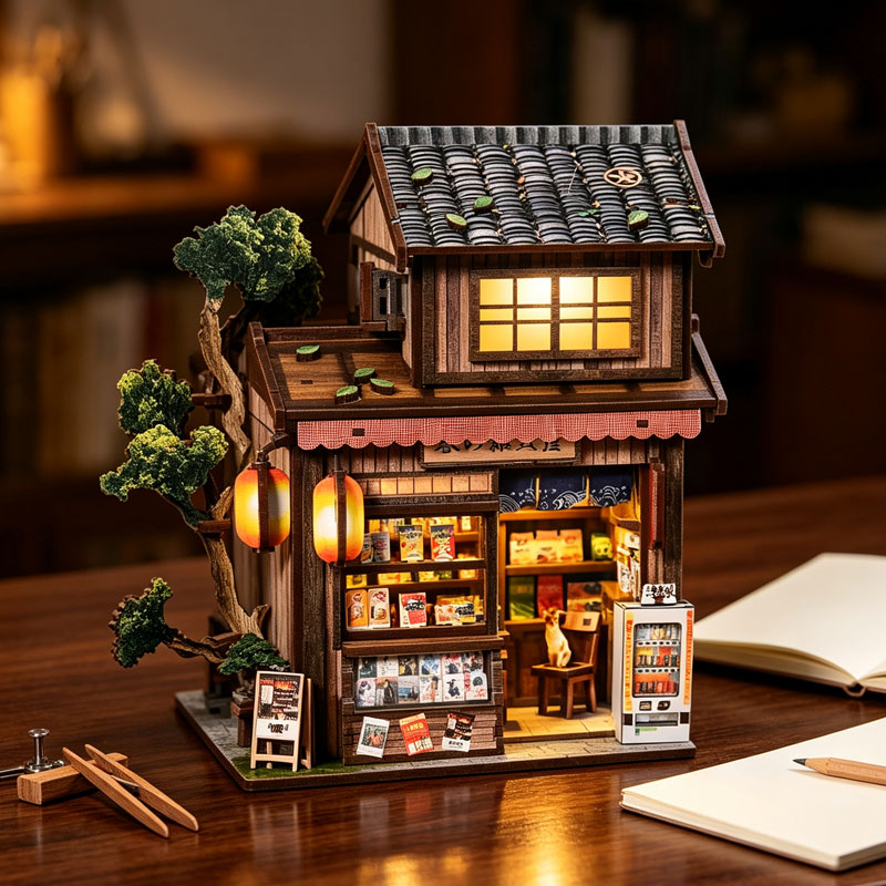 DIY Miniature House Kit 3D Woo - đánh giá và giá Diy Miniature Dollhouse Kit Book Nook