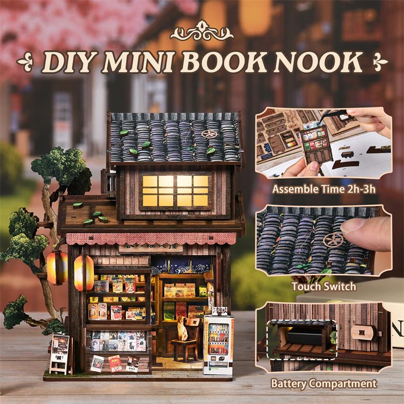 DIY Miniature House Kit 3D Woo - đánh giá và giá Diy Miniature Dollhouse Kit Book Nook