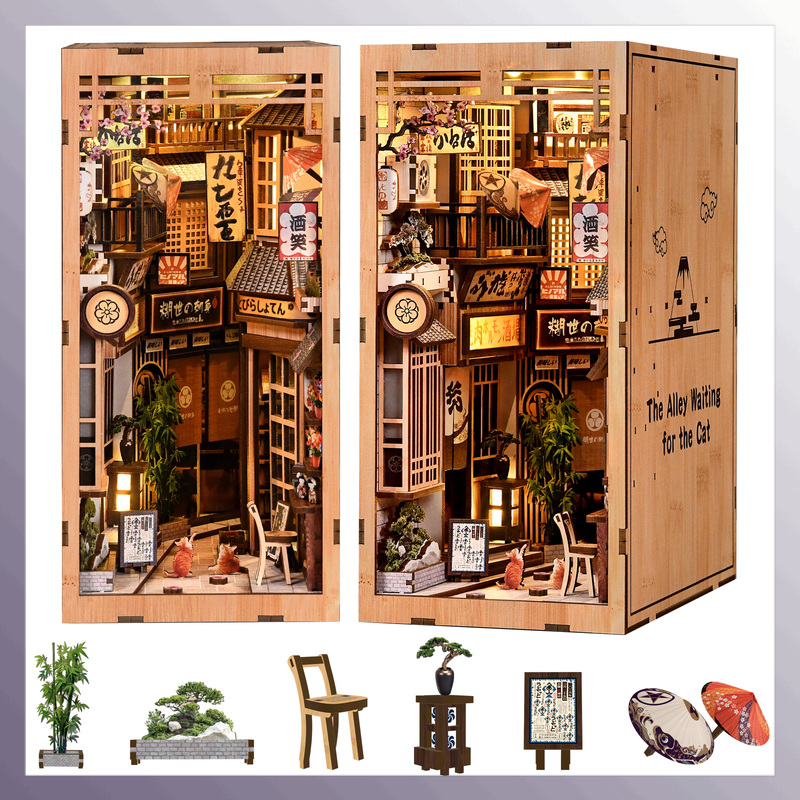 Diy Wooden The Alley Waiting F - đánh giá và giá Book Nook Shelf Insert Alley Diy