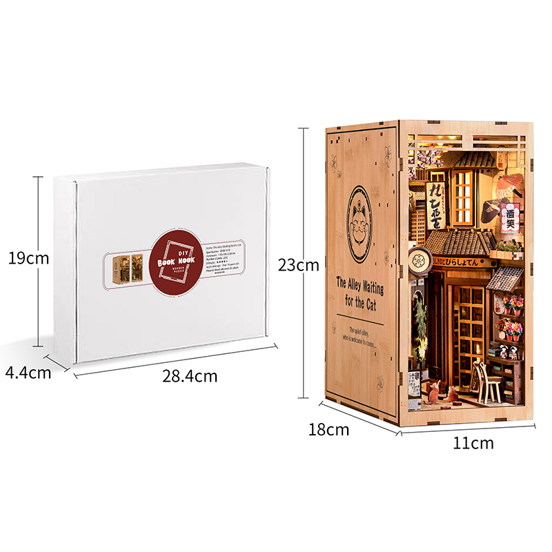 LED Wooden Book Nook Kit DIY 3 - đánh giá và giá Diy Miniature Dollhouse Kit Book Nook