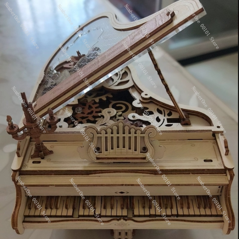 Piano Music Box 3D Wooden Puzz - đánh giá và giá Music Box Wooden 3D Puzzle Rotating