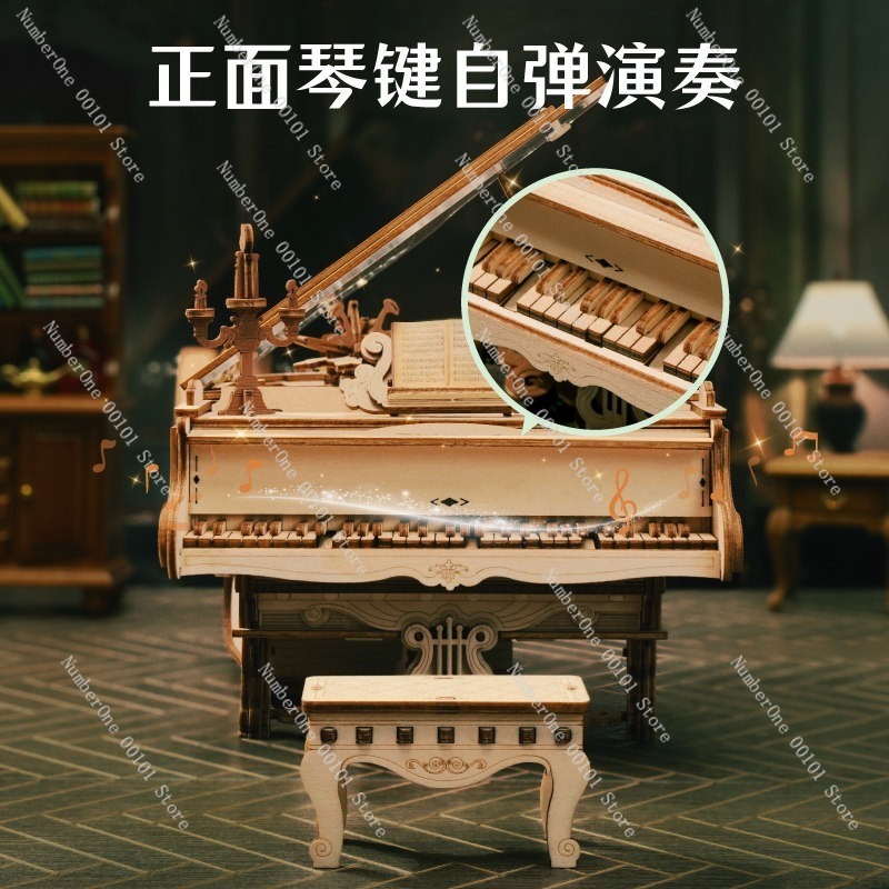 Piano Music Box 3D Wooden Puzz - đánh giá và giá Music Box Wooden 3D Puzzle Rotating