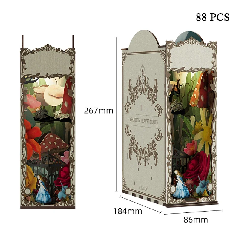 Garden Travelogue Bookends Boo - đánh giá và giá Diy Miniature Dollhouse Kit Book Nook