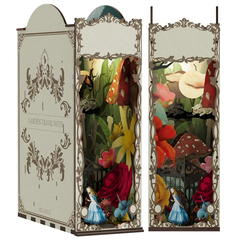 Garden Travelogue Bookends Boo - đánh giá và giá Diy Miniature Dollhouse Kit Book Nook