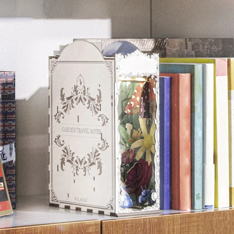 Garden Travelogue Bookends Boo - đánh giá và giá Diy Miniature Dollhouse Kit Book Nook