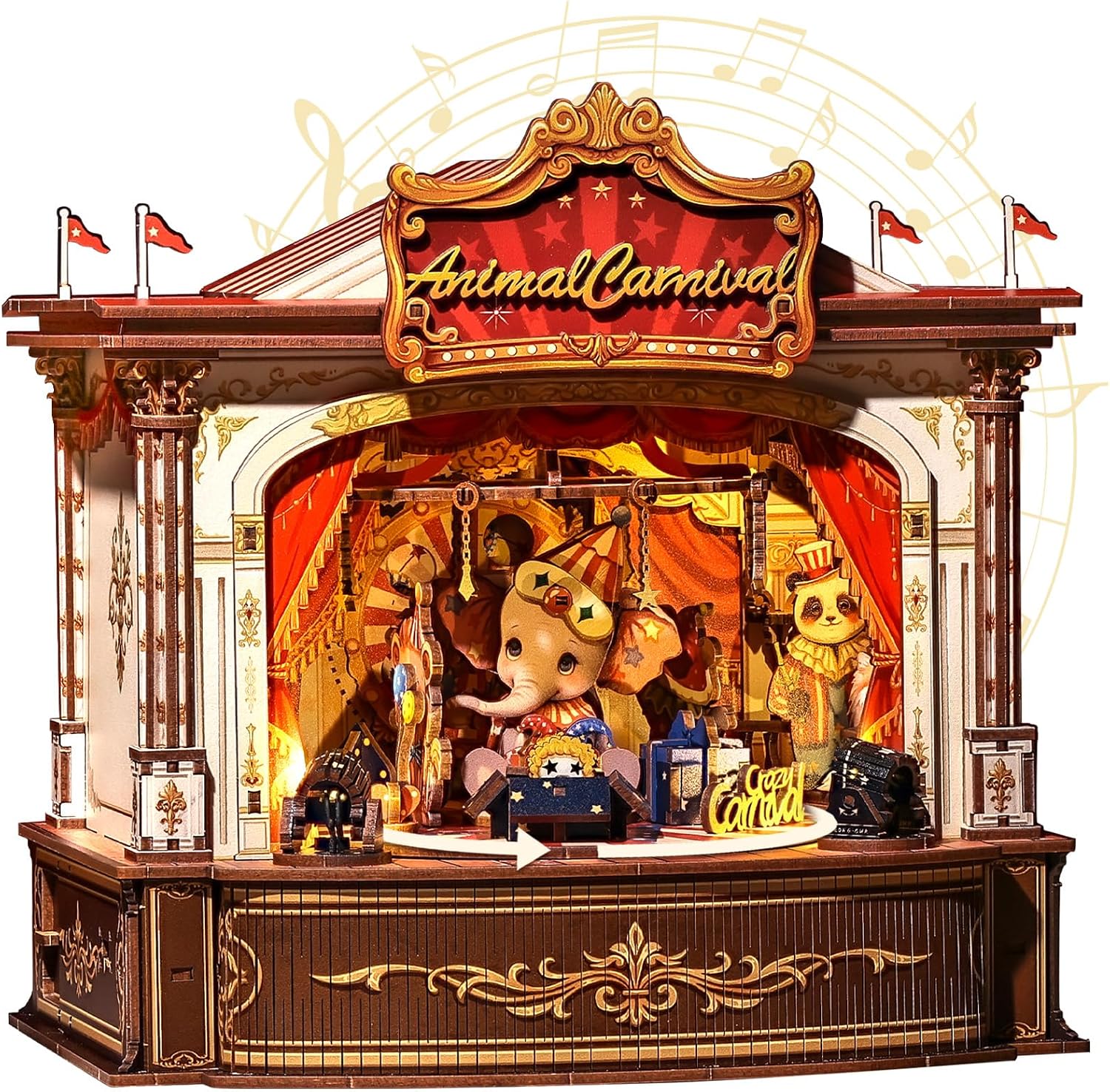 3D Wooden Puzzles Music Box -  - đánh giá và giá Music Box Wooden 3D Puzzle Rotating