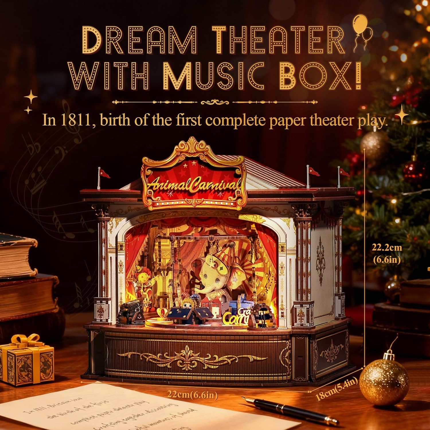 3D Wooden Puzzles Music Box -  - đánh giá và giá Music Box Wooden 3D Puzzle Rotating