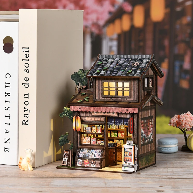 Japan Style DIY Wooden Book No - đánh giá và giá Diy Miniature Dollhouse Kit Book Nook